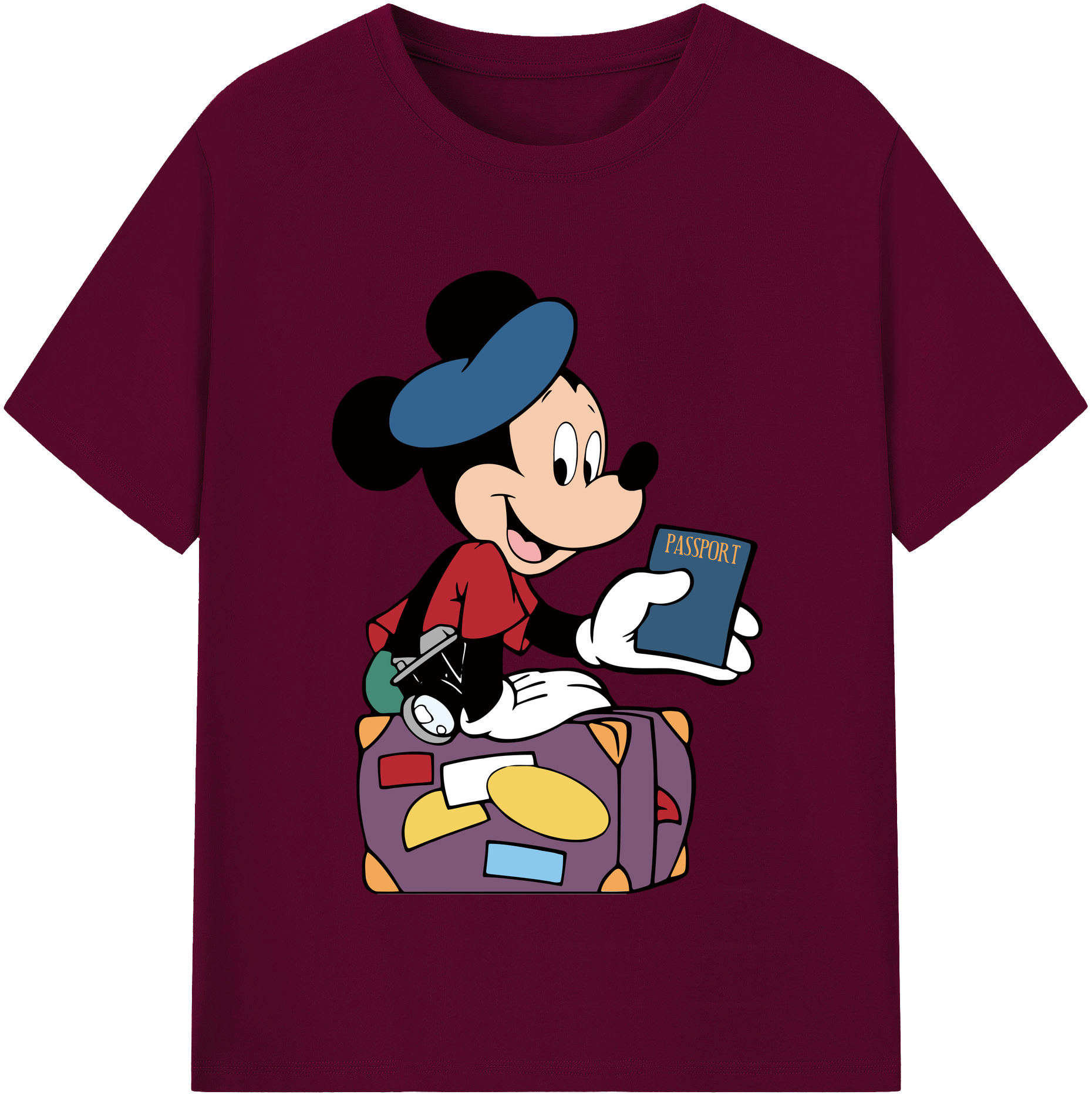 （画像用） ミッキーマウス Mickey Mouse レディースカジュアルプリントTシャツ（綿100％）